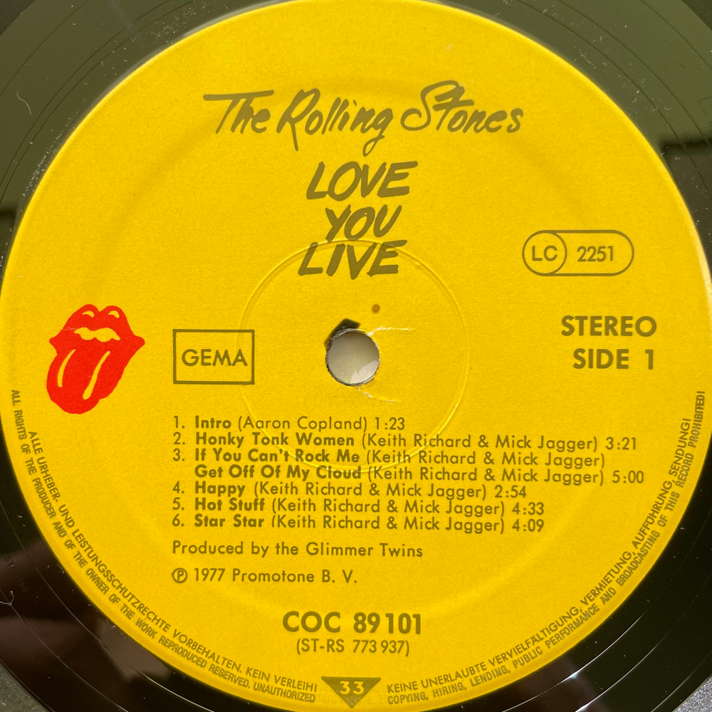 The Rolling Stones ‎– Love You Live (Германия 1977г.)