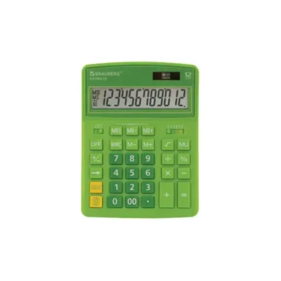 Калькулятор BRAUBERG EXTRA 12р /2 памяти/ (155*206) Зеленый, COLOR-12-DG