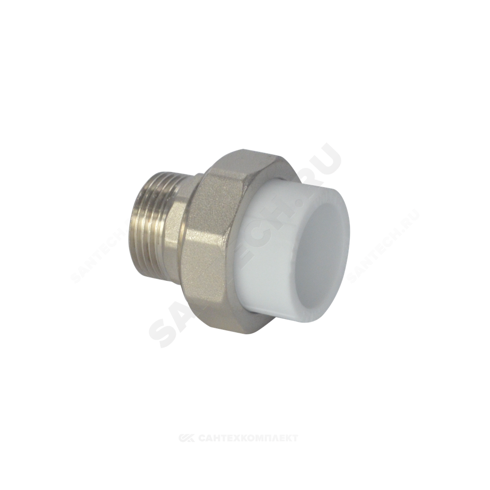 Муфта PP-R комбинированная разъемная белая Дн 25х1" НР VALFEX 10156225