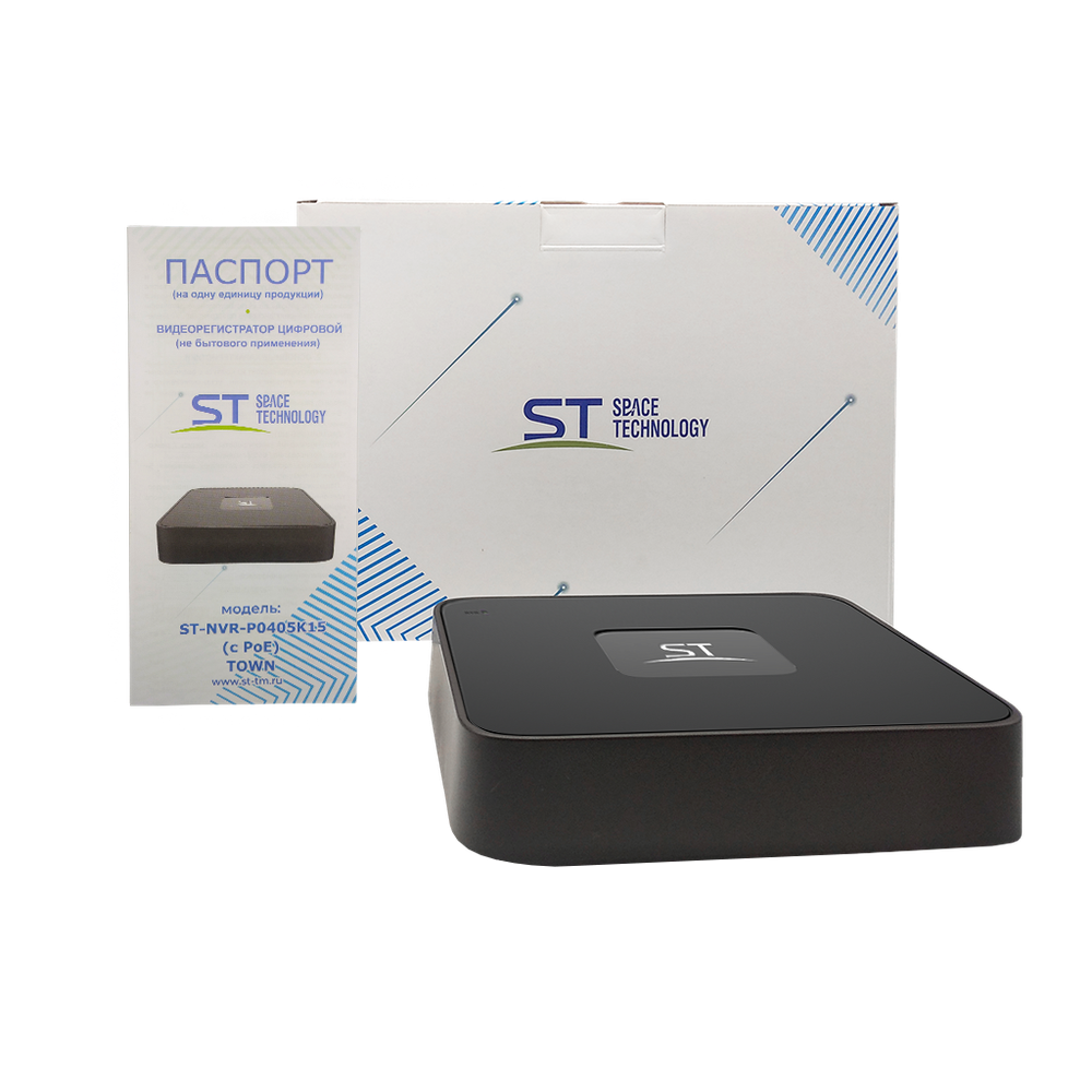 ST-NVR-P0405K15 (с4PoE) TOWN, Видеорегистратор цифровой, гибридный 5IP (5Mp)