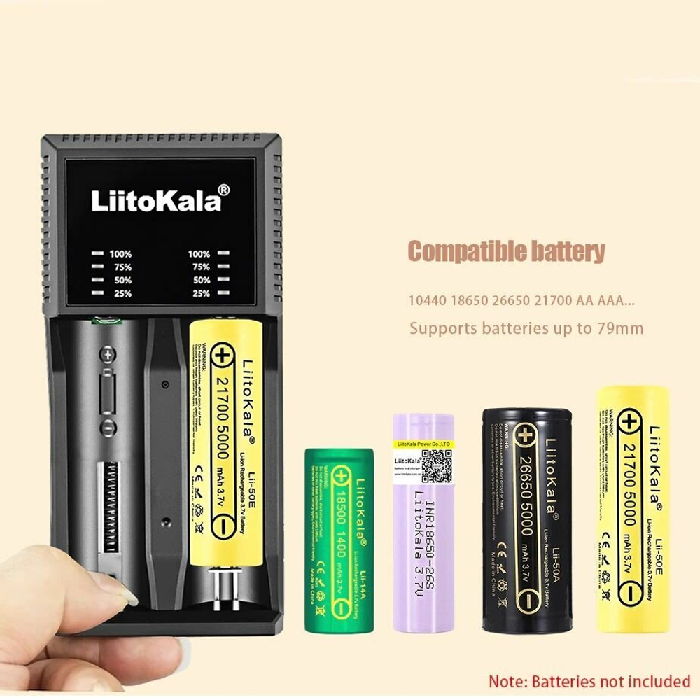 Зарядное устройство LiitoKala Lii-PL2 / зарядка для AAA AA 18650 21700 26650 20700 18350 26700
