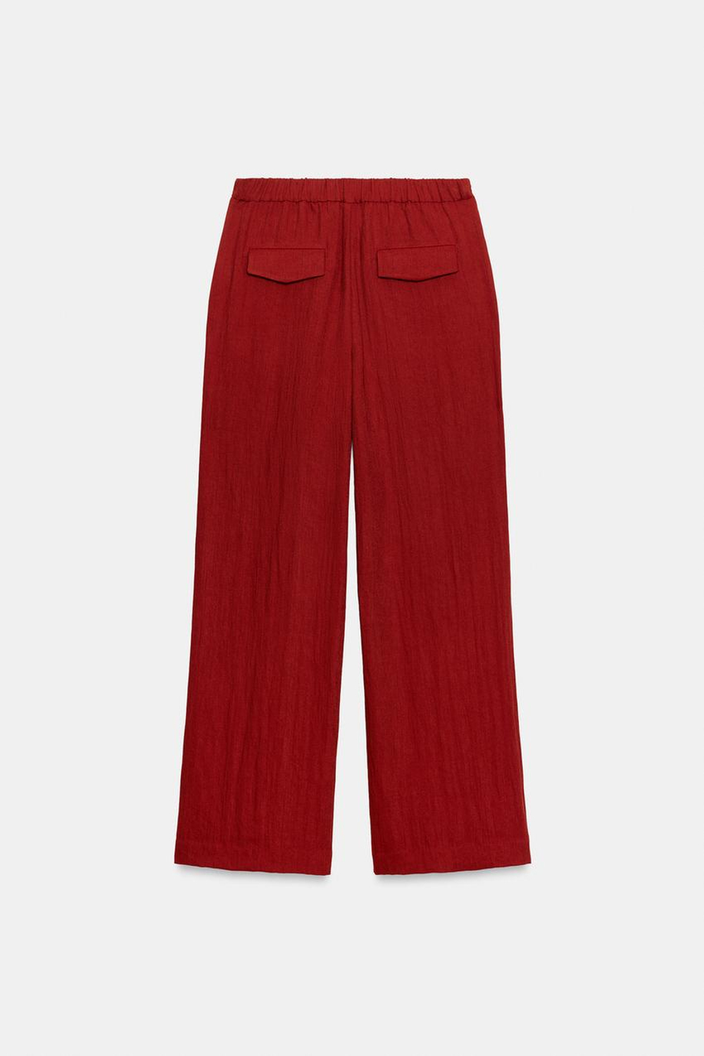 ZARA ШИРОКИЕ СТРУЯЩИЕСЯ БРЮКИ, КРАСНОВАТЫЙ