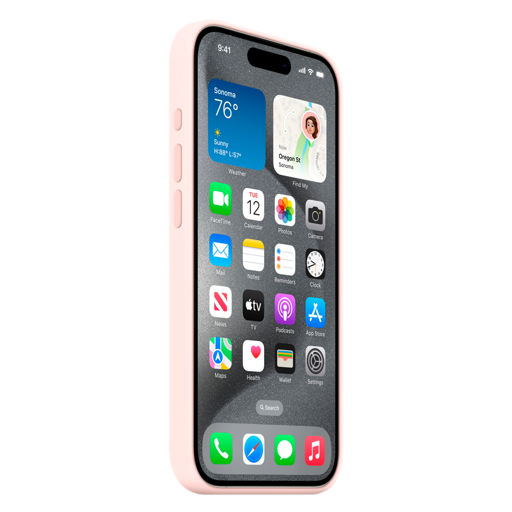 Силиконовый чехол с поддержкой MagSafe Apple Silicone Case для iPhone 15 Pro, Light Pink (Светло-розовый)