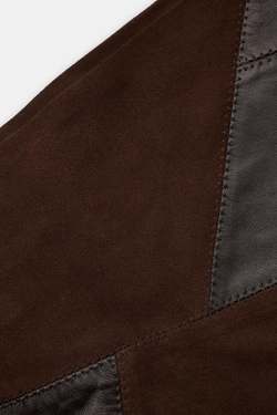 ZARA КОМБИНИРОВАННАЯ БАНДАНА ИЗ 100% СПИЛКА, КОРИЧНЕВЫЙ