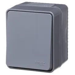 Выключатель кнопочный одноклавишный IP54 Systeme Electric AtlasDesign Profi54 Антрацит ATN544015