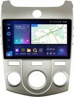 Магнитола для KIA Cerato 2 2008-2013 (кондиционер, рамка серебро) - Teyes CC3-2K на Android 10, Быстрая, 2K QLED, CarPlay, 4G SIM-слот