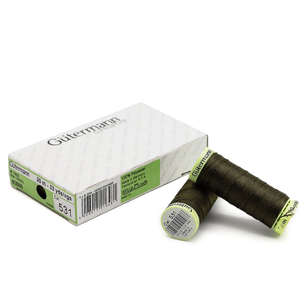 Нитки отделочные Gutermann Top Stitch 30 (30 метров), 5 кат. | 531 т.т.хаки