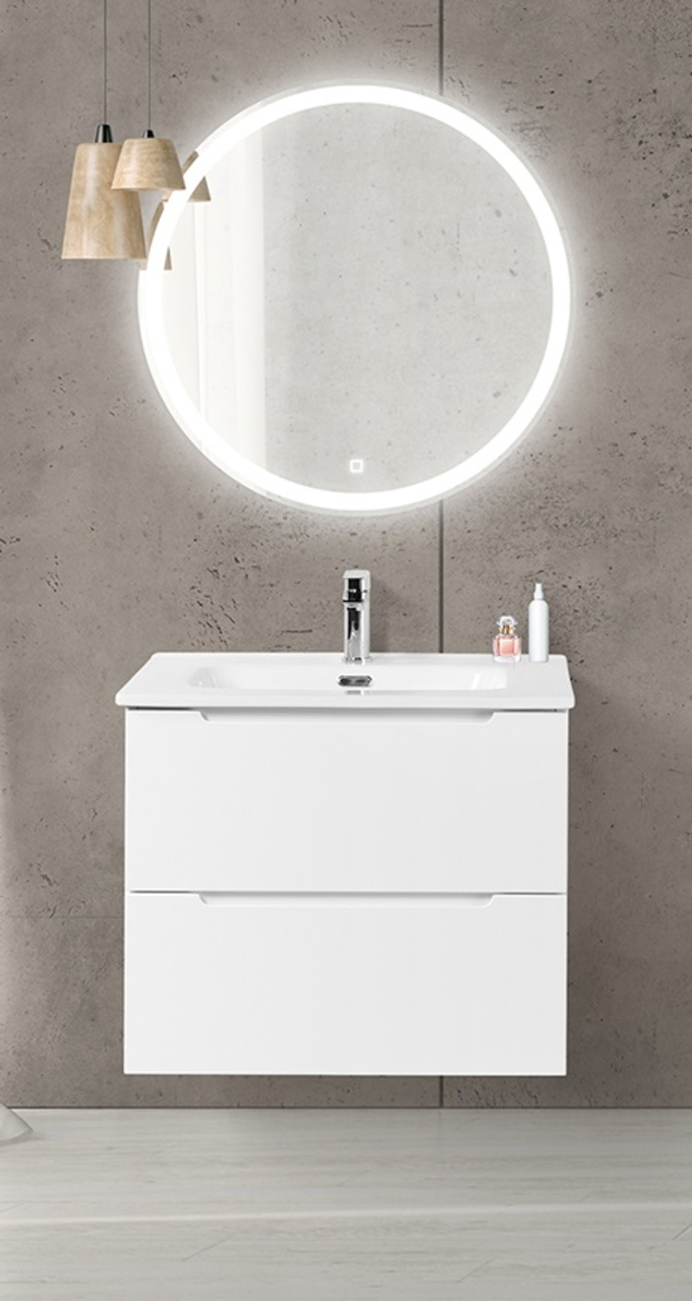 Тумба подвесная с раковиной BelBagno ETNA39-600/390-2C-SO-BL-P+BB600/390ETL