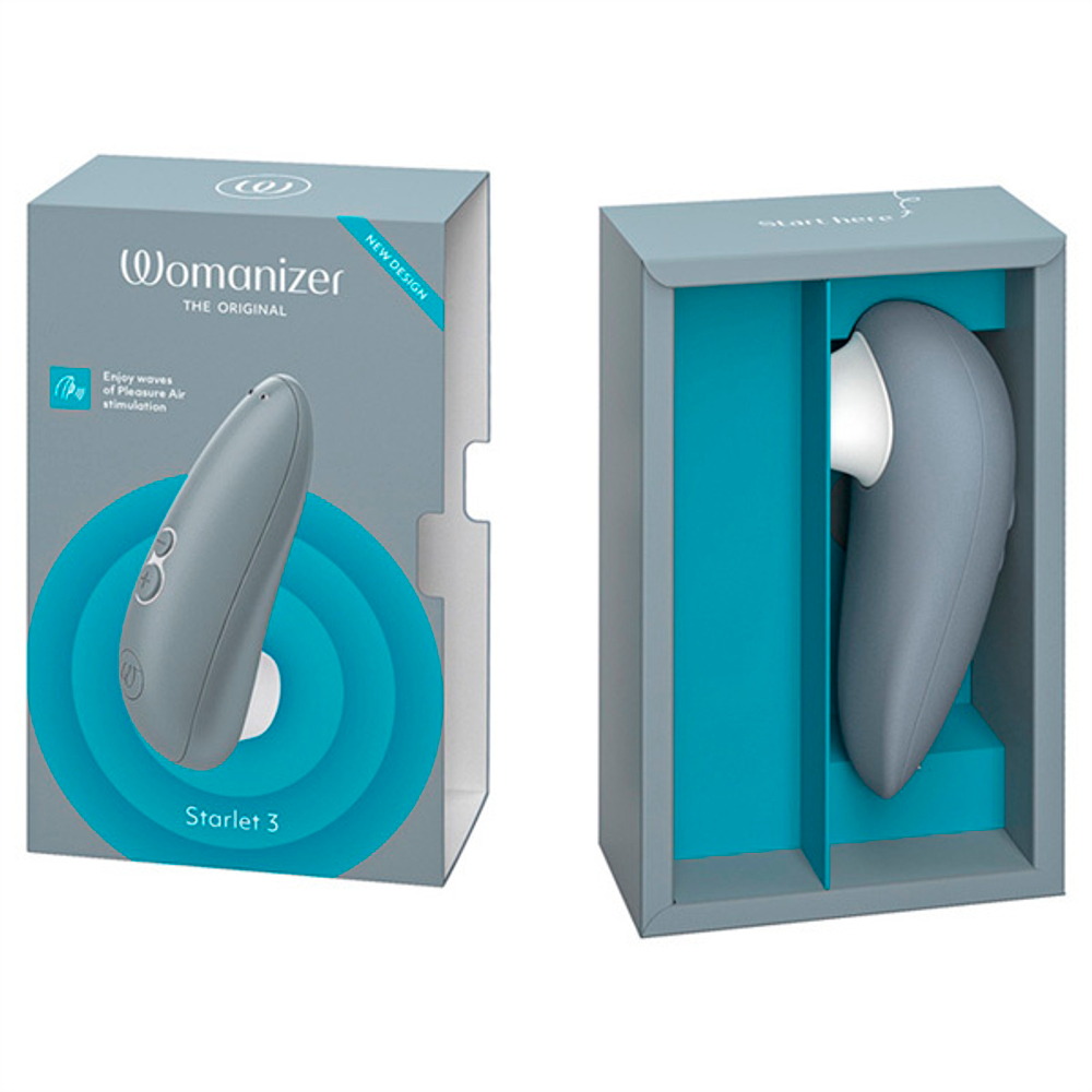 Серый бесконтактный клиторальный стимулятор 11,7см Womanizer Starlet 3 Gray WZ231SG6