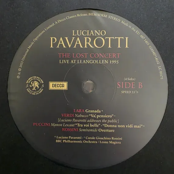 Luciano Pavarotti – The Lost Concert - Live At Llangollen 1995 (Box-set) - 2LP