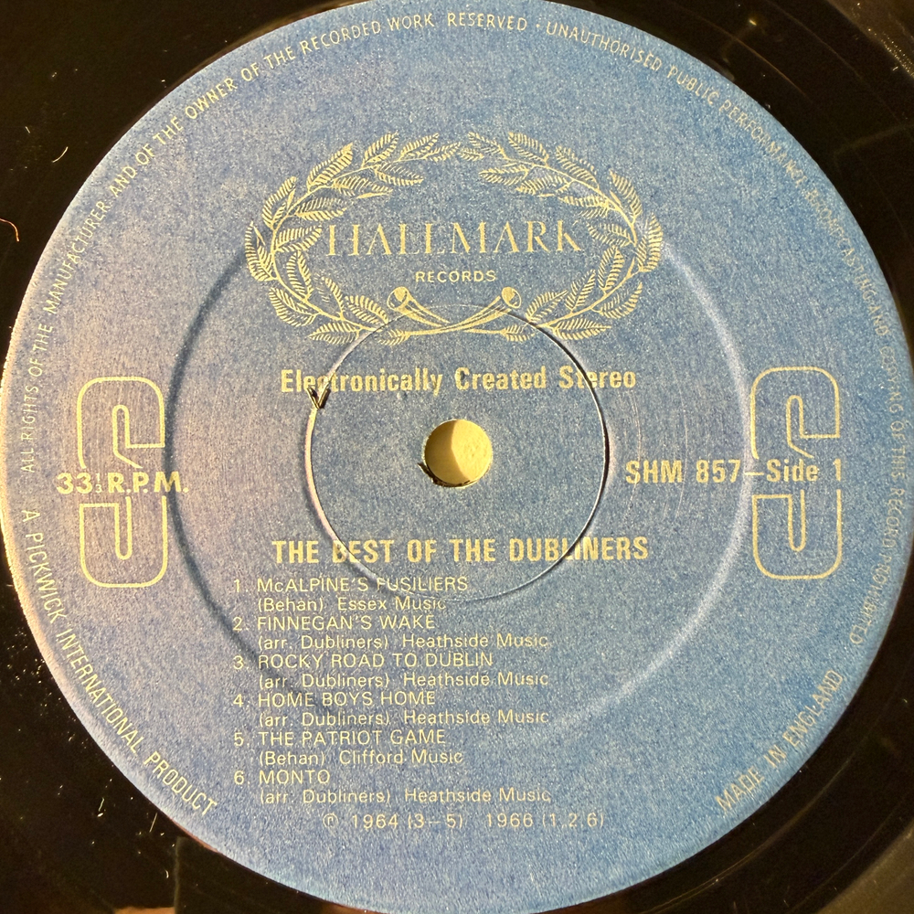 The Dubliners ‎– The Best Of The Dubliners (Англия 1974г.)