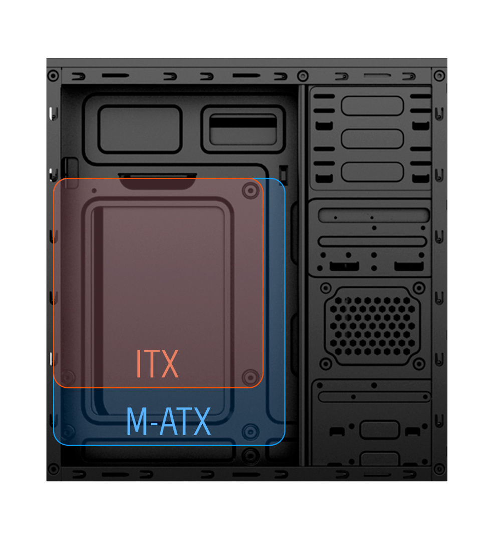 Корпус BaseTech M3302, Без БП, mATX, чёрный, 2xUSB3 (BT-M3302-B)