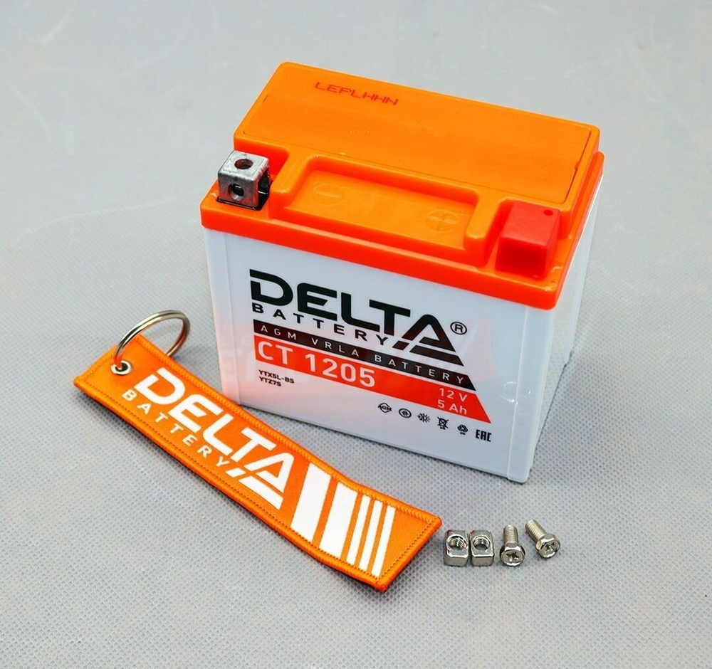 Аккумулятор DELTA Battery AGM 5 А/ч обратный R+ 114x70x106 мото EN 80 А