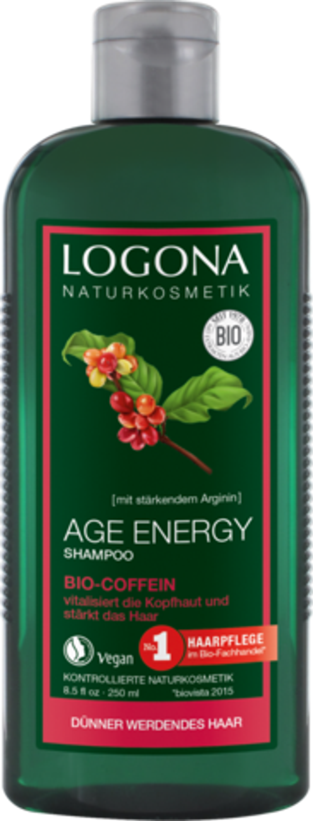 LOGONA Шампунь для укрепления волос с Био-Кофеином 250мл (LOGONA)