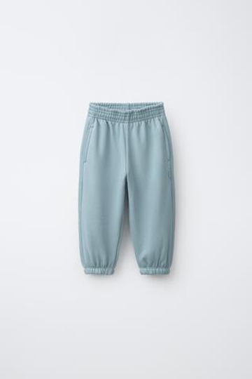 ZARA ОДНОТОННЫЕ БРЮКИ-ДЖОГГЕРЫ, ГОЛУБОЙ