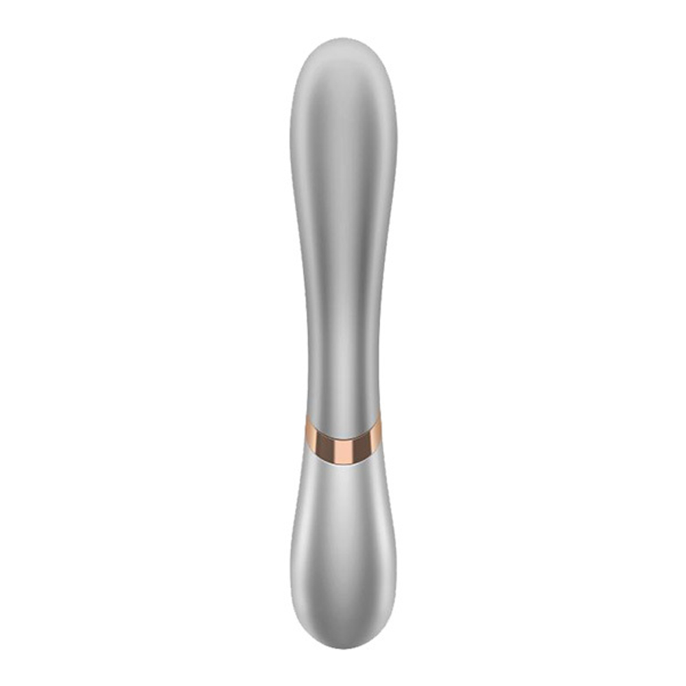 Серебристый вибратор-кролик 19,3см Satisfyer Hot Lover