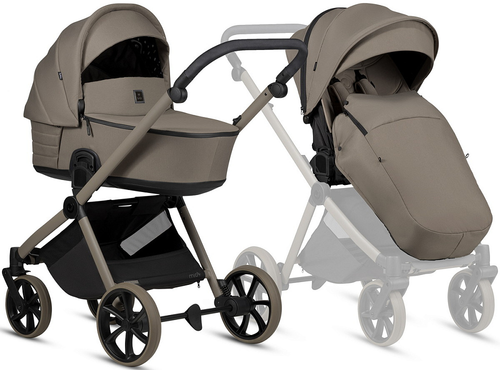 Детская коляска Tutis Mio 3 Plus Essential New 3 в 1 с автокреслом Beno Beige 1622078 Taupe Deep