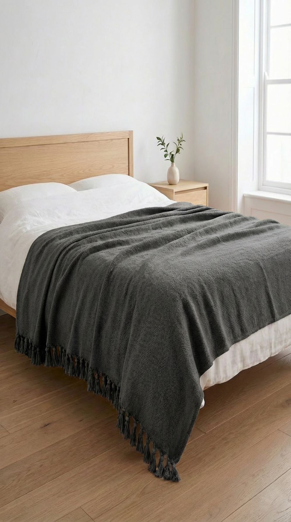 Velora Home Плед LUX Однотонный-2 темно-серый цвет 200х230 100% Хлопок