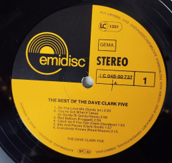 Винтажная виниловая пластинка LP The Best Of The Dave Clark Five (Germany 1973)