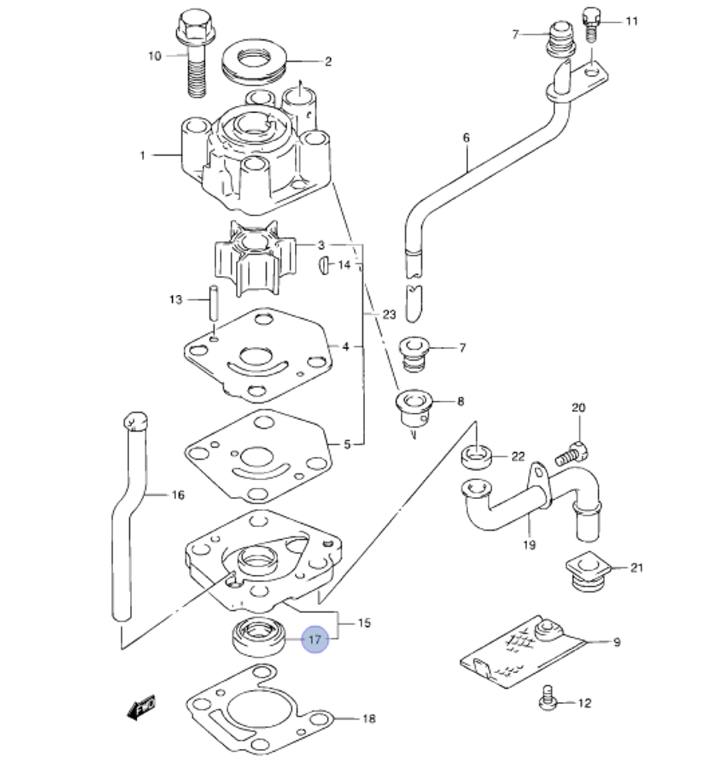 Сальник Suzuki DF9.9-DF15/DT9.9-DT15