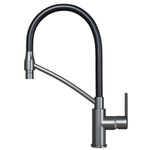 Смеситель для кухни 35k MIXLINE МЛ33-108Г(ML33-108GR)"Сити " гибкий излив с фикс.бок.ручка  ГРАФИТ