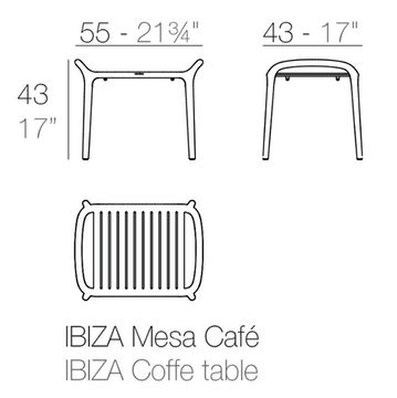 Столик пластиковый для лежака Ibiza Basic