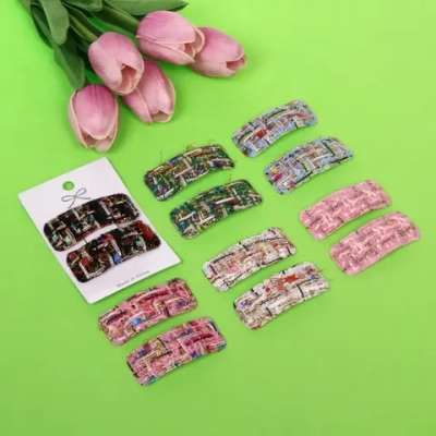 Зажимы для волос 2шт «New collection - Marina», микс 6 цветов, 6*2см
