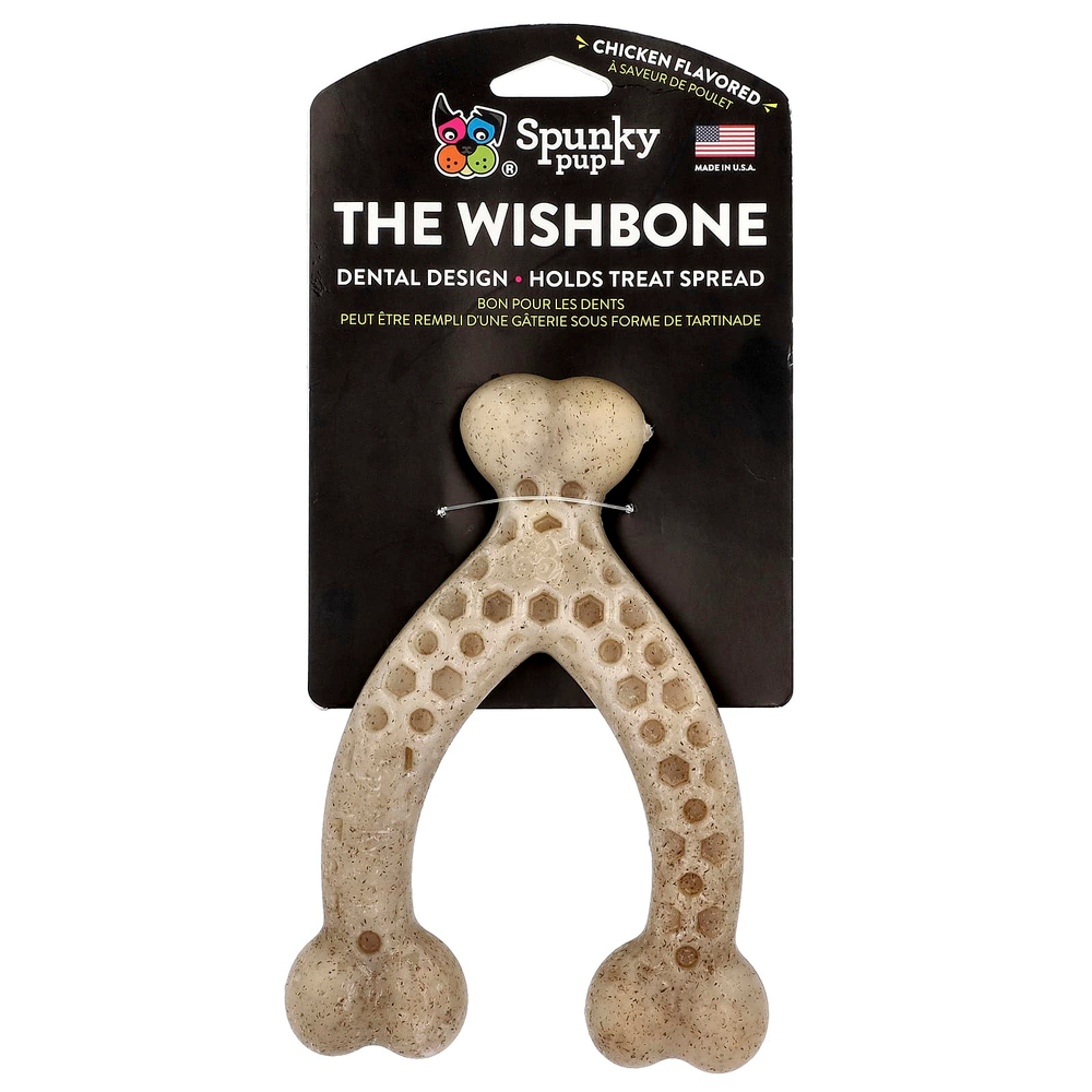 Spunky Pup, The Wishbone, жевательная игрушка, большая, курица, 1 шт.