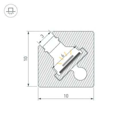 Профиль c экраном SL-KANT-H10-SQUARE-2000 CHAMPAGNE GOLD (Arlight, Алюминий+пластик)