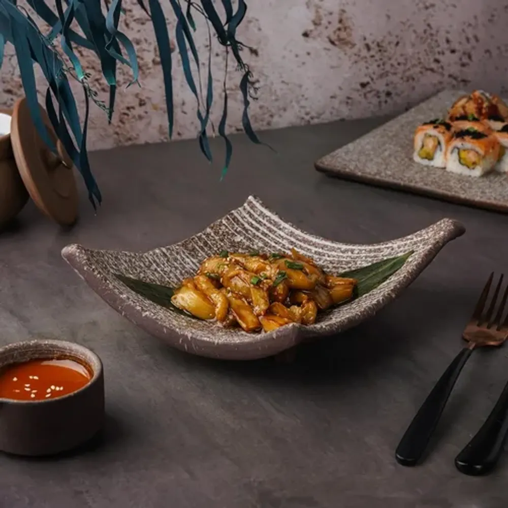 Блюдо прямоугольное 18*17 см h6,5 см емкость для закусок Brown Taiga P.L. Proff Cuisine [1]