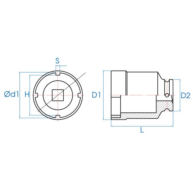 KING TONY (64K975M) Головка для подшипников SKF and TMFS 3/4", 75 мм
