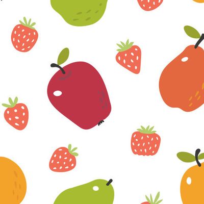 buy summer fruit berry fabric strawberry apple pear white