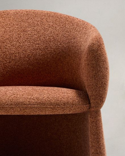 Стул Bosca из терракотовой шенилловой ткани