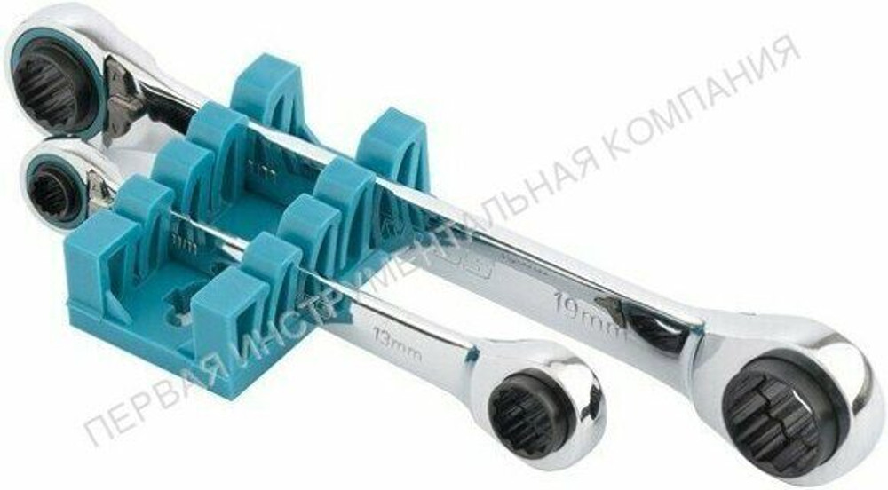 Набор многоразмерных накидных ключей с трещоткой GROSS 14893 2 шт 8-19 мм