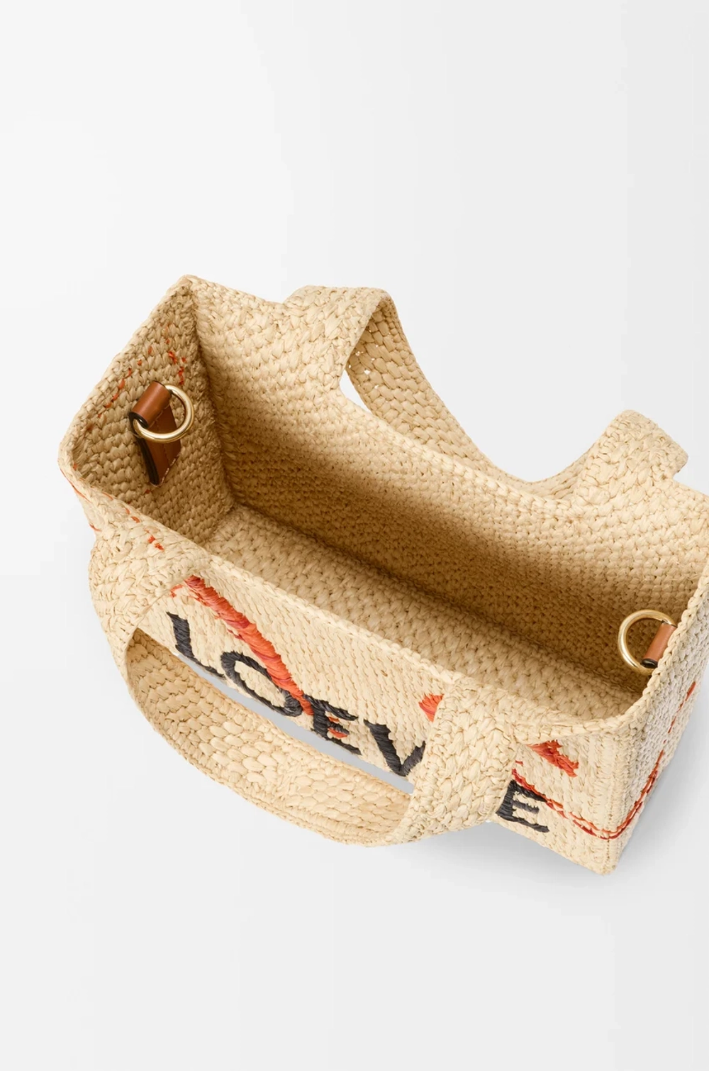 Loewe Мини-сумка Font из рафии, натуральный