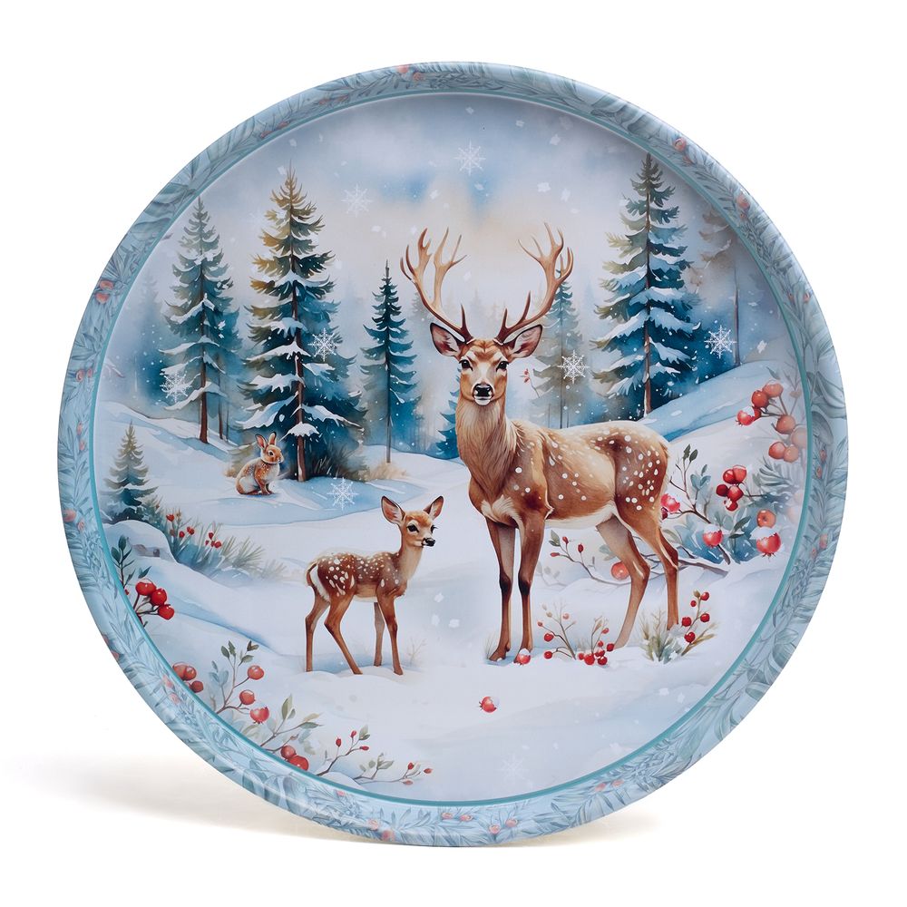 ПОДНОС СЕРВИРОВОЧНЫЙ AGNESS "ЗИМНЯЯ СКАЗКА" 33*2,1 СМ