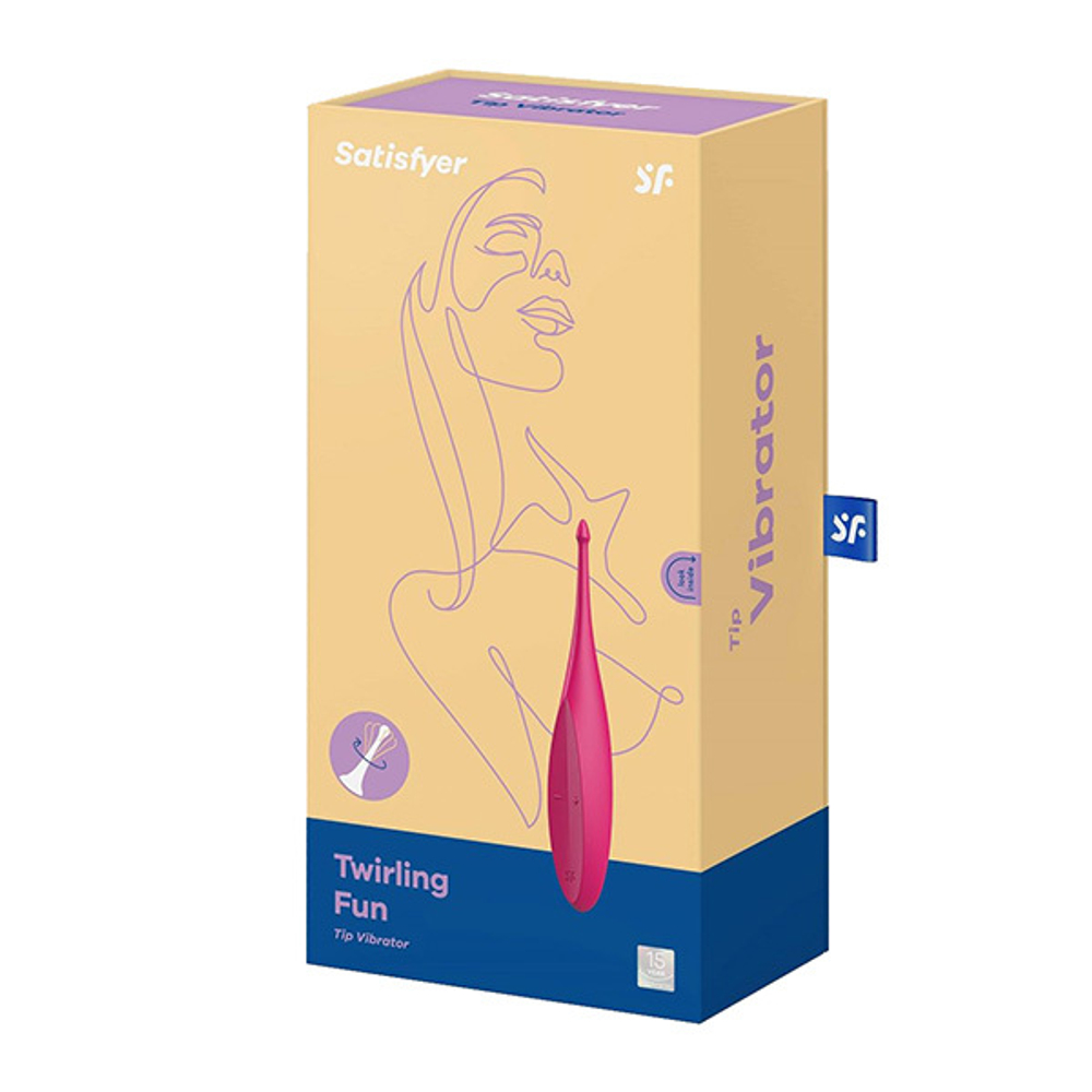 Ярко-розовый вибромассажёр 17,5см для точечной стимуляции Satisfyer Twirling Fun