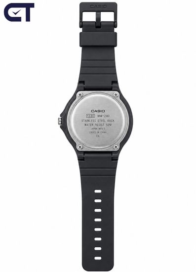 CASIO MW-240-3B CASIO Collection мужские наручные часы — зелёный монохром, лёгкий корпус и водостойкость 50 м