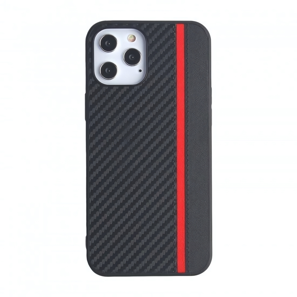 Чехол для iPhone 12 Pro Max, карбоновый , 012465 Красный