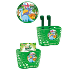 Корзина TRIX Super Dino детская 12"-16", крепление на руль, 190х125х140мм, пластиковая, зеленая