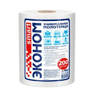 Полотенца универсальные Smart Эконом 20*23 спанлейс 40г/м2 рулон 200 шт✦