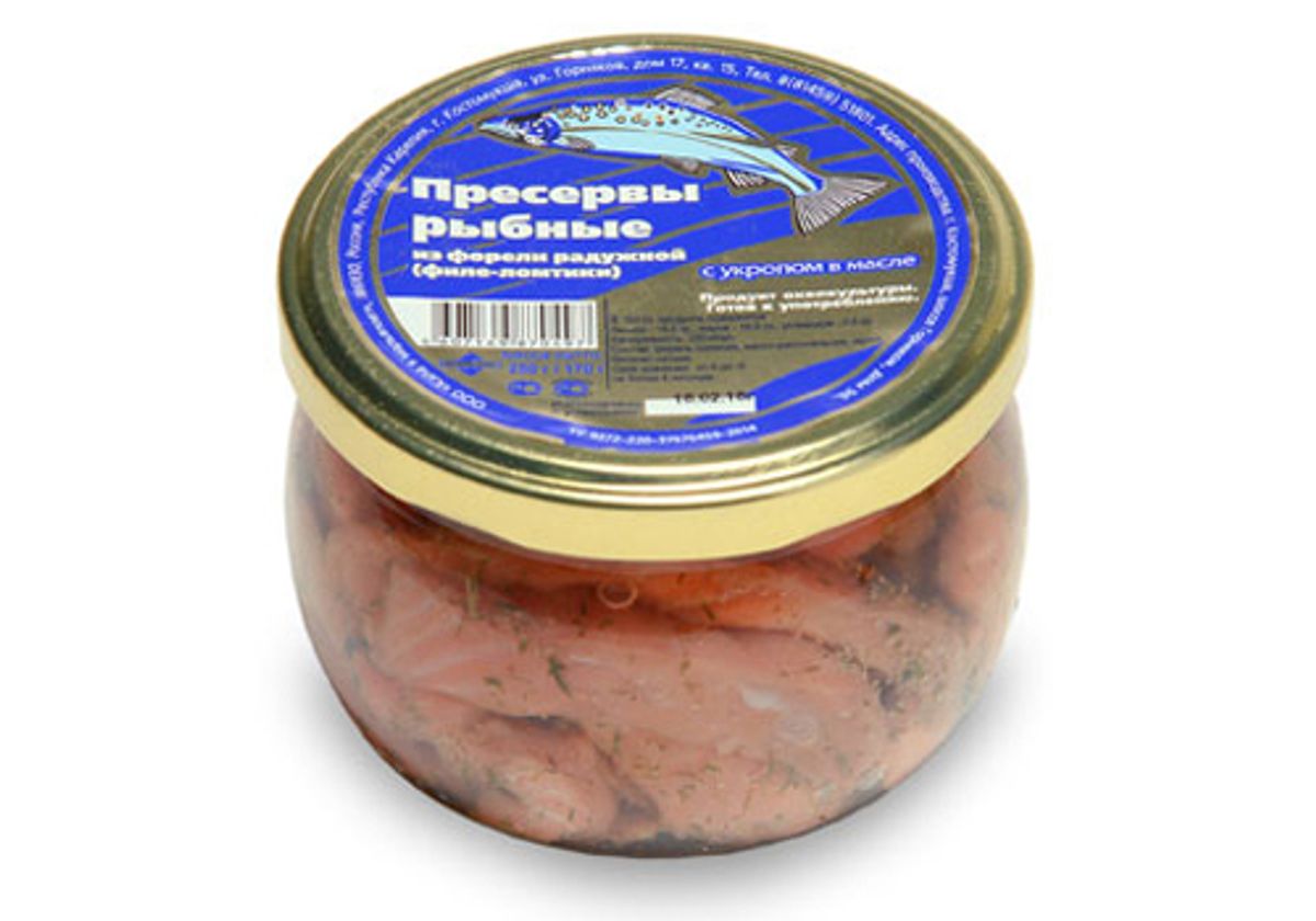 Пресервы из форели радужной в масле с укропом, 250г