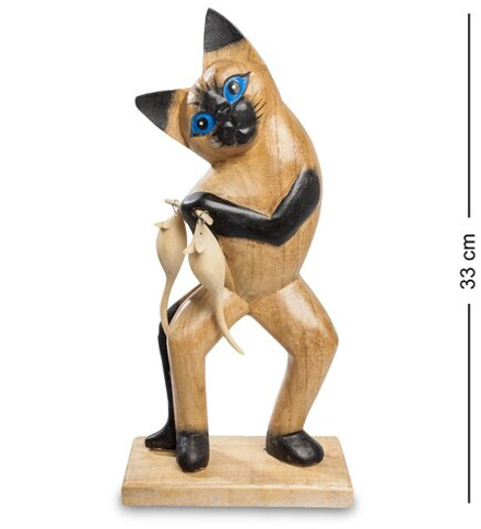 Decor and Gift 40-032 Статуэтка «Кот с уловом» суар 33 см