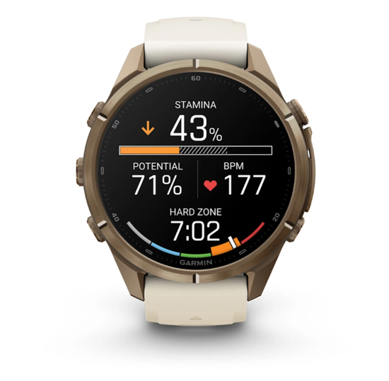 Умные часы Garmin Fenix 9 PRO INREACH, 43 мм, AMOLED, Sapphire Autumn Gold Titanium with Cream/French Gray Silicone Band