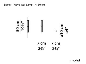 Baxter Wave Wall Lamp, H 50 cm