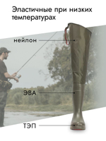 Сапоги для рыбалки Torvi Лиман, ТЭП, без вставки, олива, р.47/48