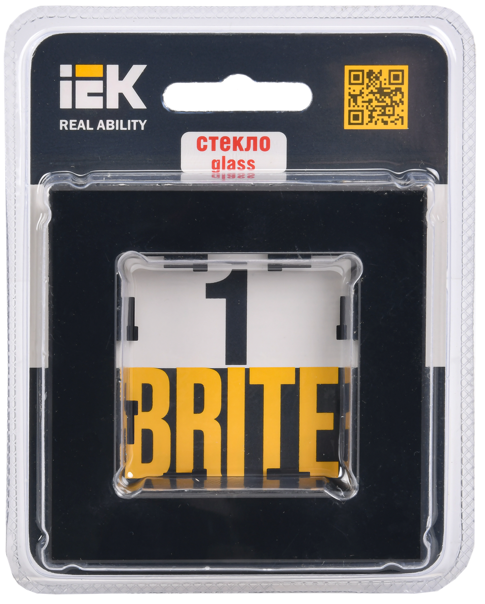 BRITE Рамка 1 -местная РУ-1-2-БрЧ стекло черный IEK