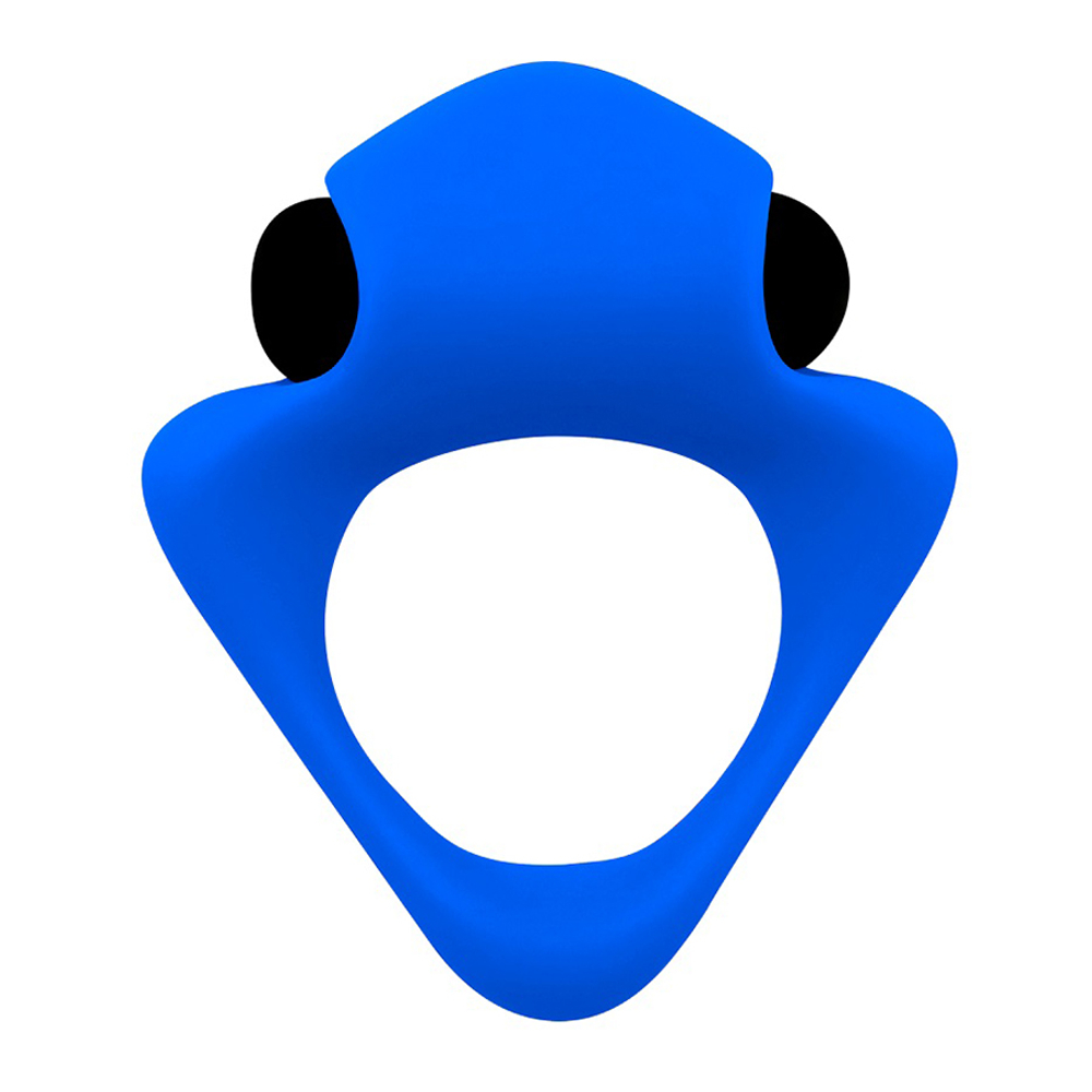 Синее эрекционное виброкольцо 3,2см Cnex Wooomy Tribe Vibrating Cock Ring Blue