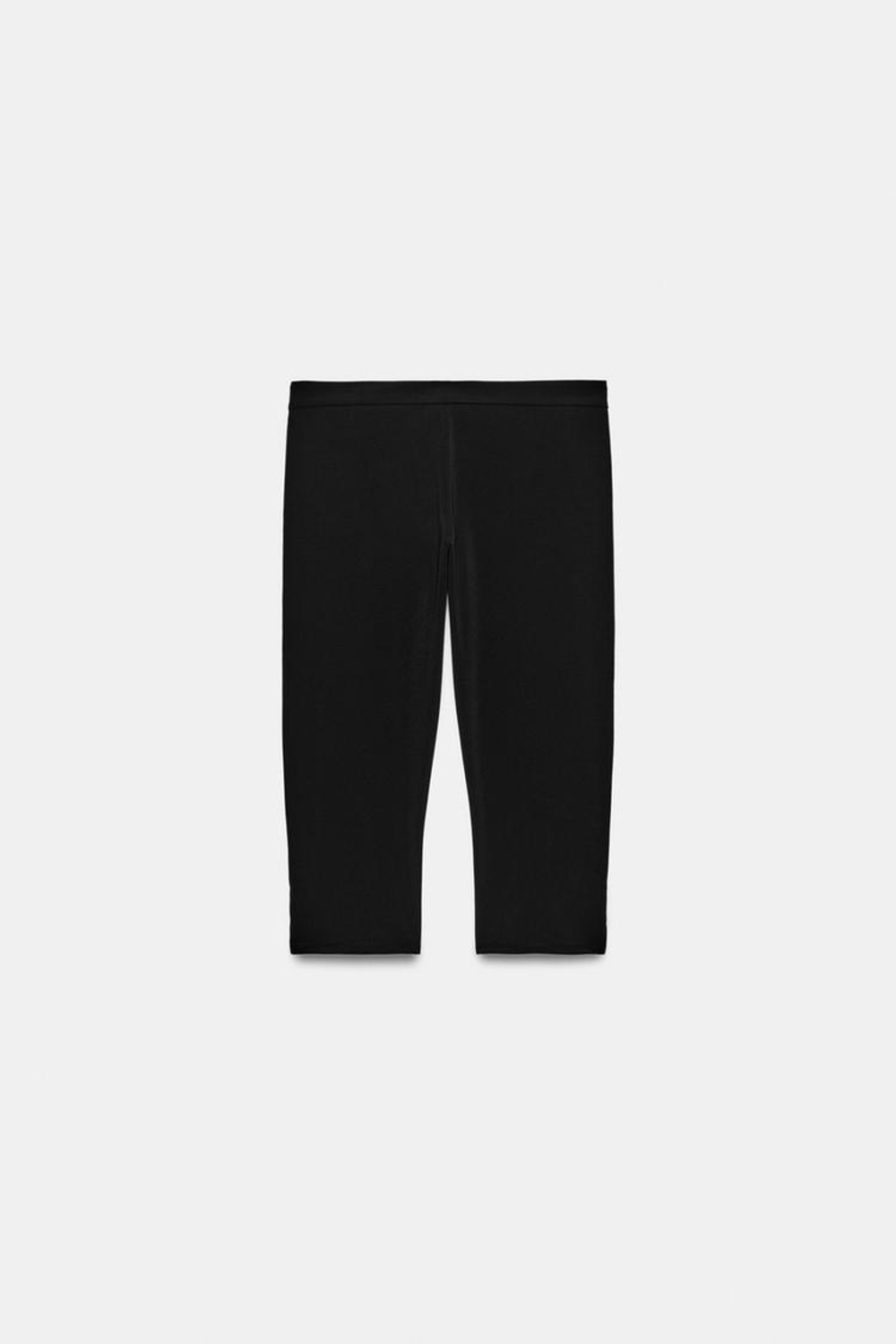 ZARA БРЮКИ КАПРИ С ПЛАНКАМИ, ЧЕРНЫЙ