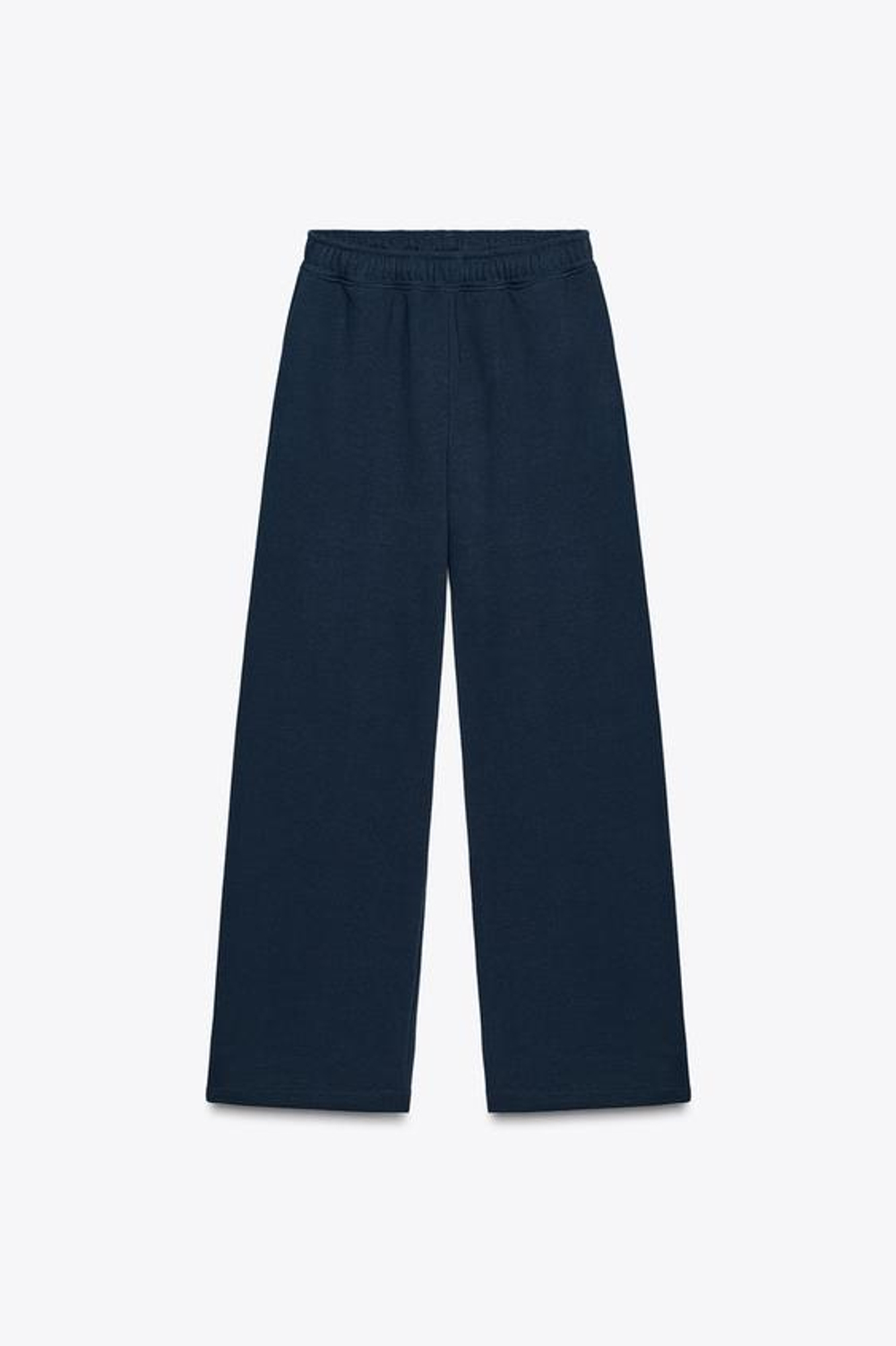 ZARA БАЗОВЫЕ ПРЯМЫЕ БРЮКИ ИЗ МЯГКОЙ ТКАНИ, МОРСКОЙ СИНИЙ